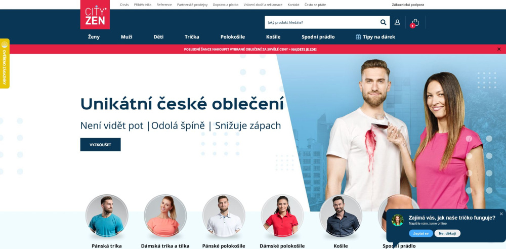 Úvodní stránka e-shopu Cityzenwear.cz Úvodní stránka e-shopu Cityzenwear.cz