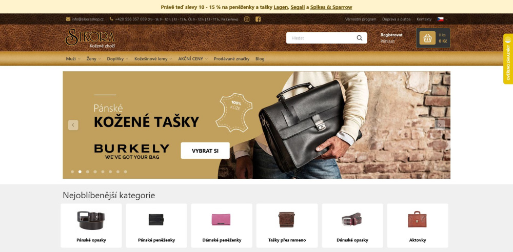 Úvodní stránka e-shopu Sikorashop.cz Úvodní stránka e-shopu Sikorashop.cz