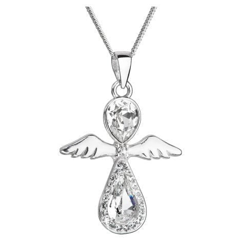 Evolution Group - Pavona Něžný stříbrný náhrdelník Anděl s krystaly Swarovski 32072.1 (řetízek,