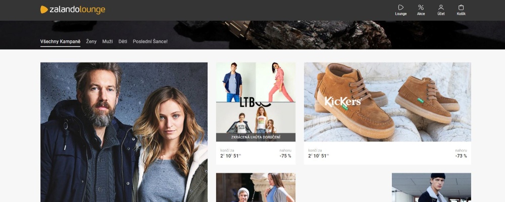 Zalando Lounge homepage