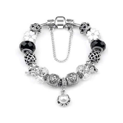 Silver Star Náramek – černá perla-1 - 23cm