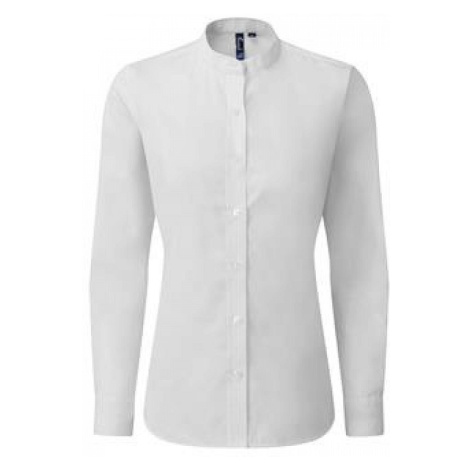 Premier Workwear Dámská košile Grandad s dlouhým rukávem a pásovým límcem