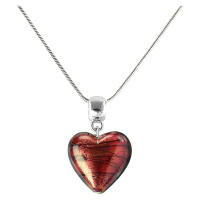 Lampglas Výrazný náhrdelník Fire Heart s 24karátovým zlatem v perle Lampglas NLH23