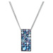 Evolution Group Stříbrný náhrdelník se Swarovski krystaly modrý obdélník 32074.3 blue style