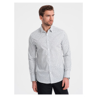 Ombre Men's fine pattern SLIM FIT shirt - white