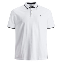 Jack&Jones PLUS Pánské polo triko Slim Fit JJEPAULOS 12143859 White