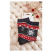 Dámské vánoční ponožky lesklé sobově Černá a červená