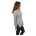 Ladies Side Zip Long Crewneck - grey