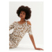 Bonprix BPC SELECTION šaty s odhalenými rameny Barva: Hnědá, Mezinárodní