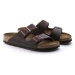 Kožené pantofle Birkenstock Arizona pánské, hnědá barva