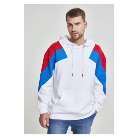 Oversize 3-Tone Hoody - white/fire red/bright blue