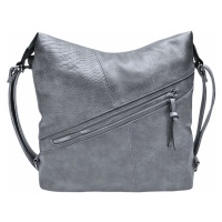 Velký středně šedý kabelko-batoh z eko kůže Nessie