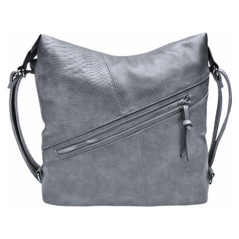 Velký středně šedý kabelko-batoh z eko kůže Nessie Tapple