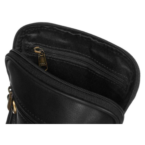 Pánské kabelky [DH] Kožená taška PTN 1113 NDM BLACK FPrice