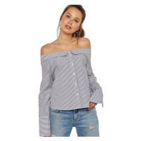 Only Off Shoulders Bambi Top - Bright White Night Sky Modrá