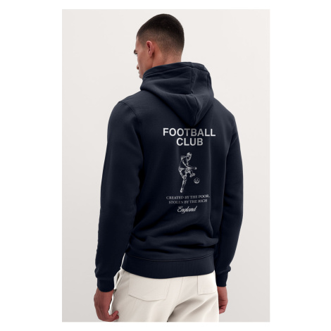 Mikina s Kapucí na Zip, Barva Modrá, s Potiskem Football Club Hedrix