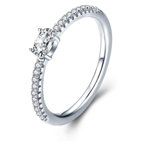 Linda's Jewelry Stříbrný prsten Camilla s oválným zirkonem Ag 925/1000 IPR082 Velikost: 56