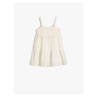 Koton Straps Midi Dress Layered with Glitter Lined Cotton