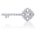 JwL Luxury Pearls Překrásná brož s perlou 2v1 ve tvaru klíče JL0663