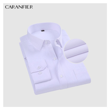 Jednobarevná pánská košile do práce s dlouhým rukávem CARANFLER