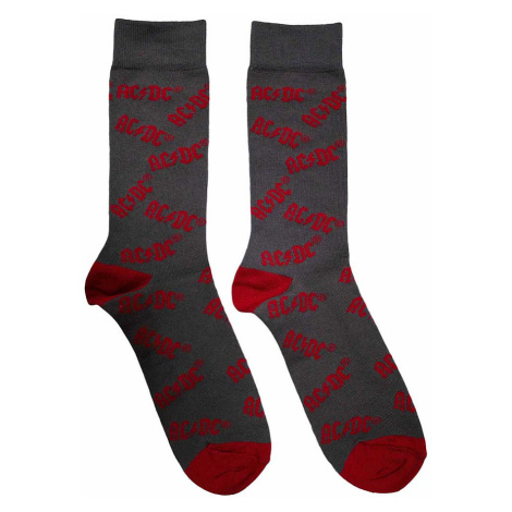 AC/DC ponožky, Logo Pattern Charcoal Grey, unisex RockOff