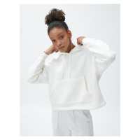 Koton Sports Sweatshirt Hooded Raising Kangaroo Pocket