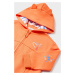 Kojenecká mikina Mayoral oranžová barva, s kapucí, s potiskem