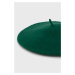 Vlněný baret Answear Lab dámský, zelená barva, vlněný