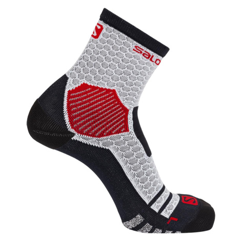 Ponožky Salomon NSO LONG RUN CREW - bílá/červená -38