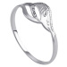 Stříbrný prsten lístek Chaja s ručním rytím