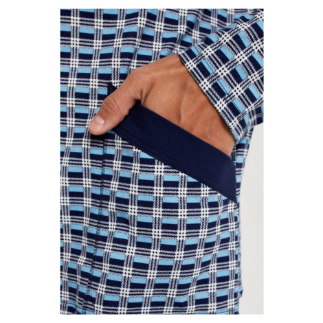Pánské pyžamo Italian Fashion Alden - propínací Tmavě modrá