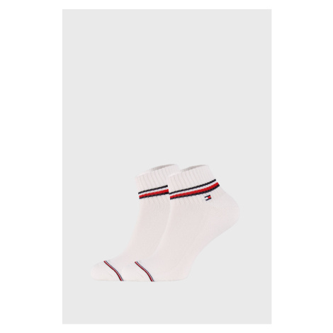 2 PACK bílých kotníkových ponožek Iconic 47-49 Tommy Hilfiger