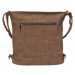 Střední středně hnědý kabelko-batoh 2v1 s šikmým zipem