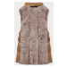 Elegantní vesta v barvě z eko kůže a kožešiny model 15831737 - S'WEST
