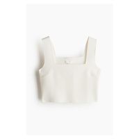 H & M - Cropped vest top - bílá