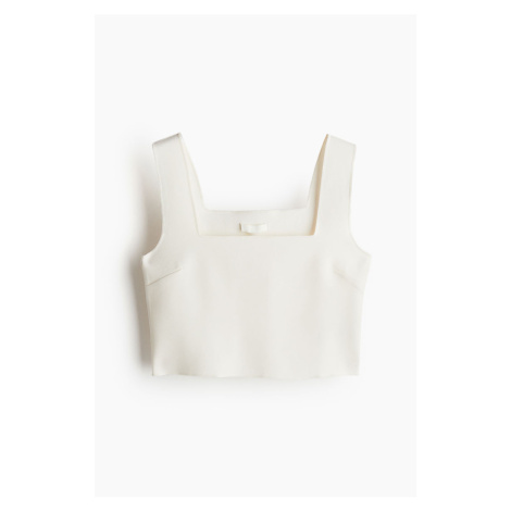 H & M - Cropped vest top - bílá H&M