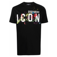 DSQUARED2 Icon Splatted Black tričko