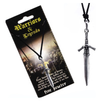 Šňůrkový náhrdelník - kovový meč s rukojetí kostlivce