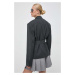 Vlněná bunda Pinko šedá barva, oversize, hladká, 102355.A1B3