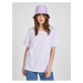 Fialovo-bílé dámské pruhované tričko ONLY Only