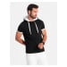 Ombre Casual men's cotton hooded t-shirt - black