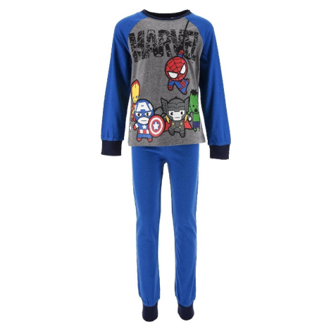 Modro-šedé chlapecké dlouhé pyžamo Marvel Avengers Modrá