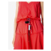 Červené dámské asymetrické šaty s ozdobnými detaily Diesel