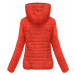 Oranžová dámská bunda s kapucí (DL011)