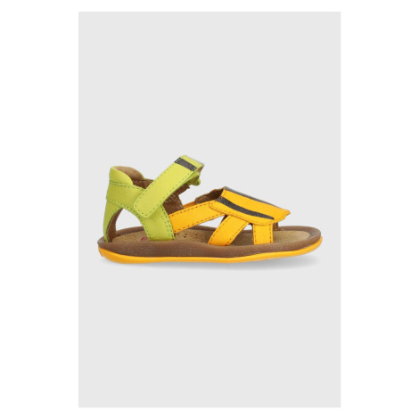 Dětské kožené sandály Camper oranžová barva