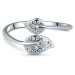 OLIVIE Nastavitelný stříbrný prsten LÍSTKY 5351