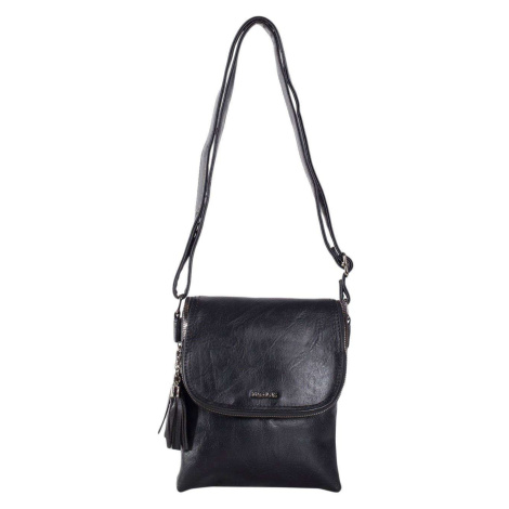 ČERNÁ DÁMSKÁ CROSSBODY KABELKA S OZDOBOU --BLACK BASIC