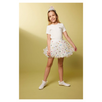 DEFACTO Girl Patterned Tutu Skirt Crown 2 Piece Set