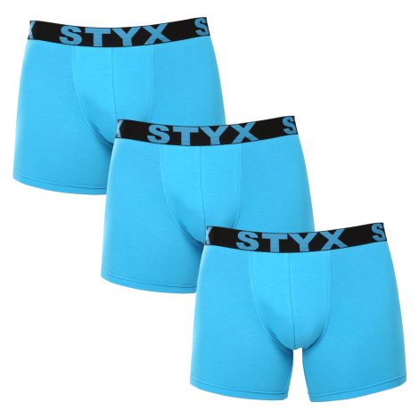 3PACK pánské boxerky Styx long sportovní guma světle modré (3U1169)