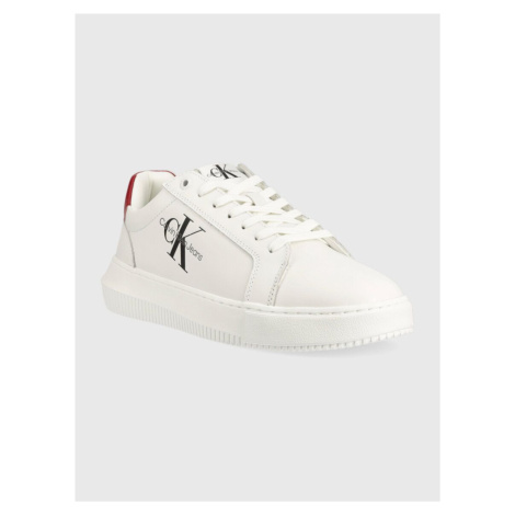 Calvin Klein pánské bílé kožené tenisky CHUNKY YM0YM00681 46
